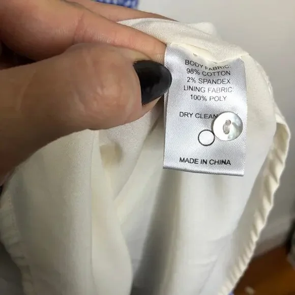 Bird of Paradis Dress Blue White Cotton Gingham Ruffle Midi Pockets Waist Tie S